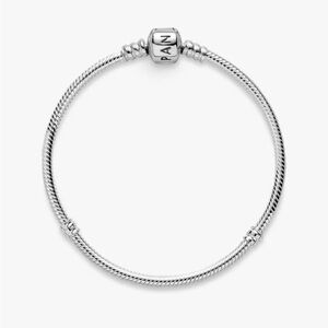 Pandora silver snake chain bracelet with barrel clasp
